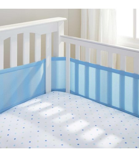 Navy blue 2024 mesh crib bumper